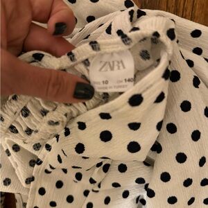 Zara White and Black Polka Dot Romper
